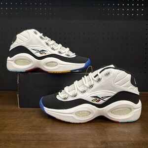 New W/ Box! Men's Reebok Question Mid 'Class Of '16' White Multi Color Sneakers